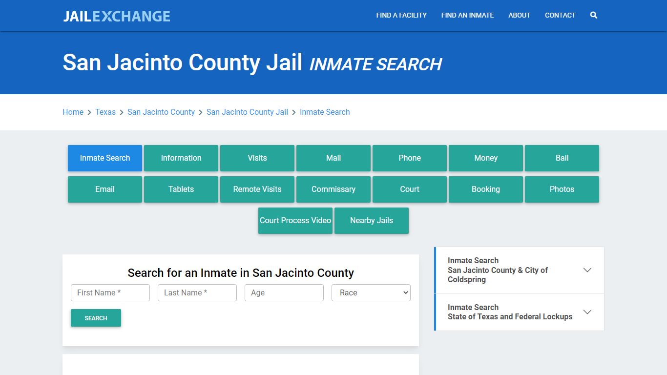 San Jacinto County Jail, TX Inmate Search: Roster & Mugshots