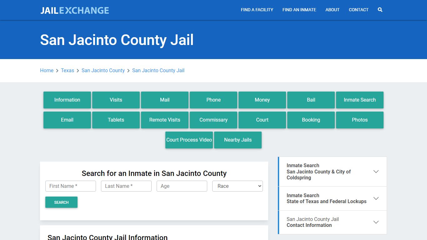 San Jacinto County Jail Roster Lookup, TX, Inmate Search