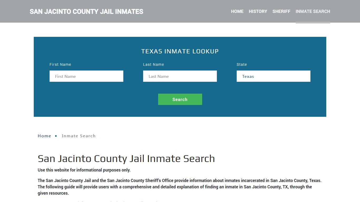 San Jacinto County, TX Detainee Lookup