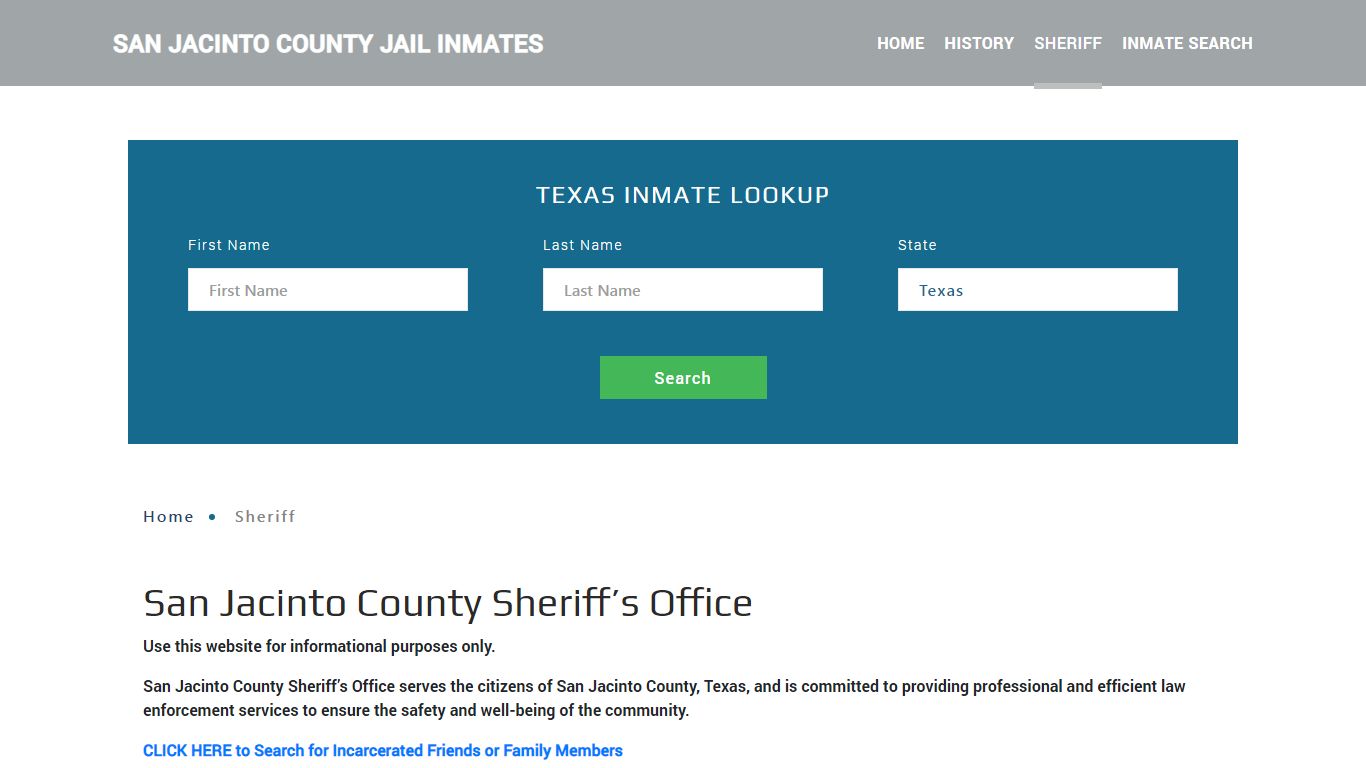 San Jacinto County Sheriff, TX Arrest Warrant Lookup